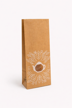 Beyaz Yapraklı Çaydanlık Desenli Pencereli Poşet (2 Katlı) - Thumbnail