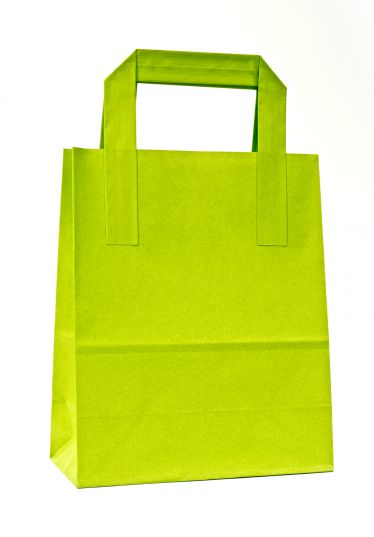 Dıştan Kulplu Açık Yeşil Kağıt Çanta (50 Adetlik Kutu)