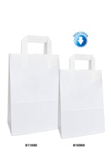 Dıştan Kulplu Beyaz Kağıt Çanta No.1 (50 Adetlik Paket) - Thumbnail