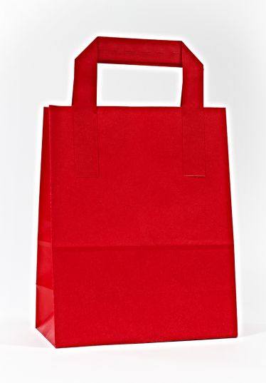 Dıştan Kulplu Kırmızı Kağıt Çanta (50 Adetlik Kutu)