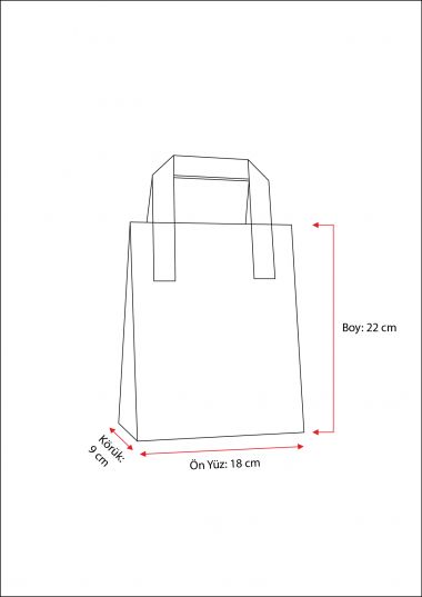 Dıştan Kulplu Kırmızı Kağıt Çanta (50 Adetlik Kutu)