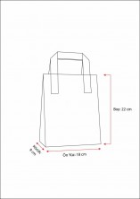 Dıştan Kulplu Mavi Kağıt Çanta ( 50 Adetlik Kutu) - Thumbnail