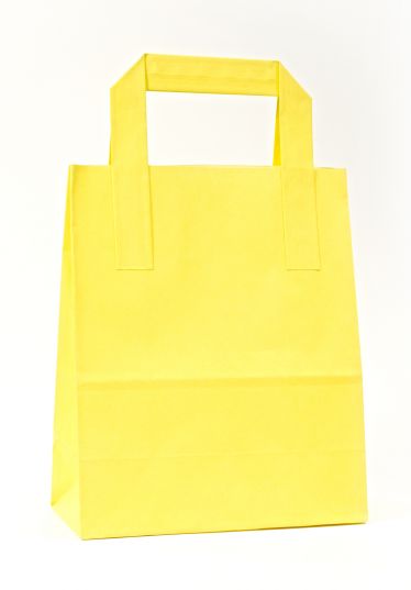 Dıştan Kulplu Sarı Kağıt Çanta (50 Adetlik Paket)