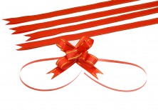  - Kırmızı Altın Şerit Orta Boy Pratik Kurdele (100 Adetlik Paket)