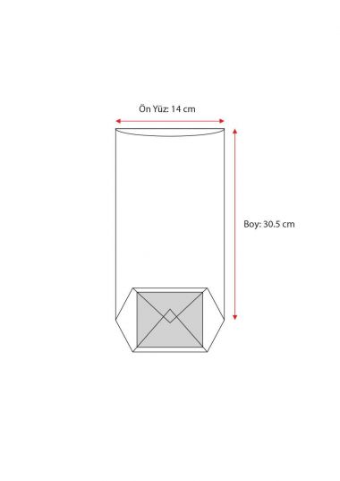 Kraft Naturel Pencereli Büyük Şeffaf Poşet (500 Adetlik Kutu)