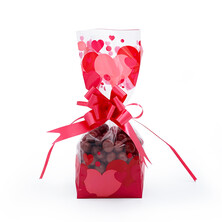 Büyük Boy Kalp Bulutları Şeffaf Poşet (50 ADETLİK) - Thumbnail