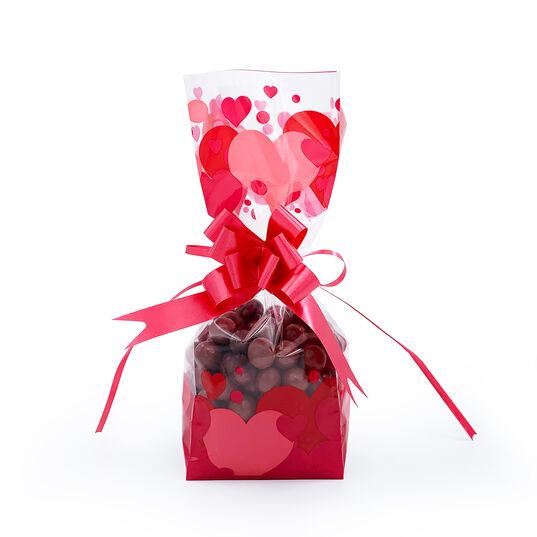 Büyük Boy Kalp Bulutları Şeffaf Poşet (50 ADETLİK)