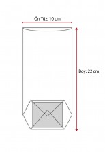 Küçük Boy Puantiye Turuncu Pencere Şeffaf Poşet (100 Adetlik Kutu) - Thumbnail