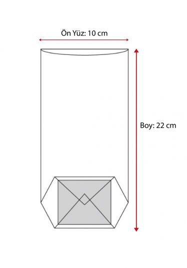 Küçük Boy Puantiye Turuncu Pencere Şeffaf Poşet (100 Adetlik Kutu)