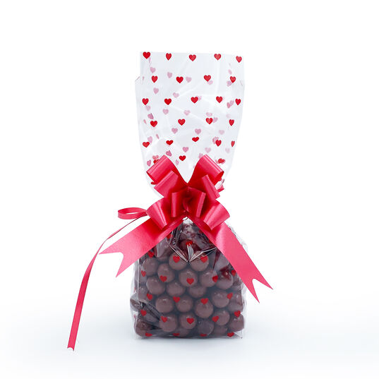 Küçük Kırmızı Kalpler Orta Boy Şeffaf Poşet (500 Adetlik Kutu)