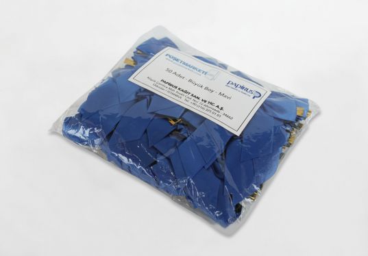 Mavi Büyük Boy Klipsli Kurdele (50 Adetlik Paket)
