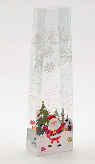 Orta Boy Noel Baba Top Oynarken Şeffaf Poşet(100 Adetlik Kutu)