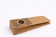 Siyah Yapraklı Çaydanlık Desenli Pencereli Poşet (2 Katlı) - Thumbnail