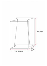 Siyah Yapraklı Çaydanlık Desenli Pencereli Poşet (2 Katlı) - Thumbnail