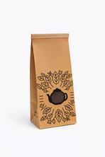 Siyah Yapraklı Çaydanlık Desenli Pencereli Poşet (2 Katlı) - Thumbnail