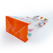 Turuncu Doğum Günü Büyük Boy Şeffaf Poşet (500 Adetlik Kutu) - Thumbnail