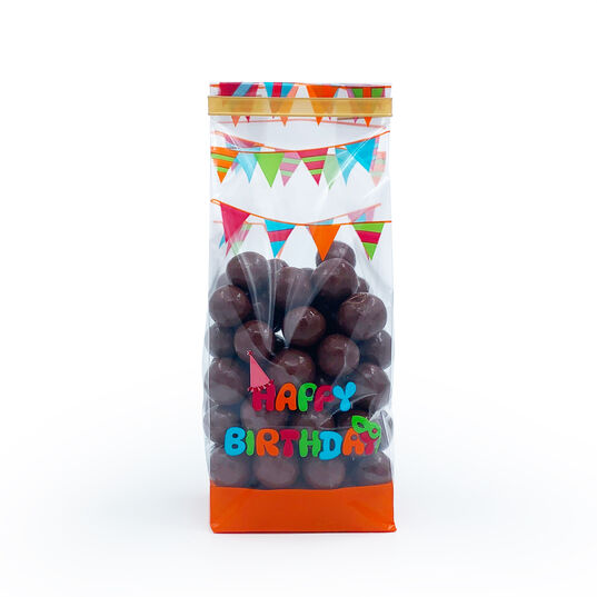 Turuncu Doğum Günü Küçük Boy Şeffaf Poşet (100 Adetlik Kutu)