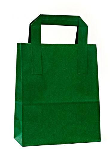 Dıştan Kulplu Yeşil Kağıt Çanta (500 Adetlik Kutu)