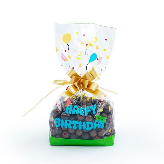 Yeşil Doğum Günü Büyük Boy Şeffaf Poşet (50 Adetlik Kutu)