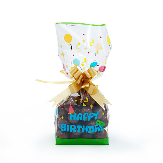 Yeşil Doğum Günü Küçük Boy Şeffaf Poşet (100 Adetlik Kutu)