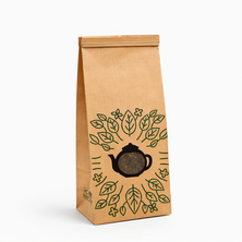 Yeşil Yapraklı Çaydanlık Desenli Pencereli Poşet (2 Katlı) - Thumbnail